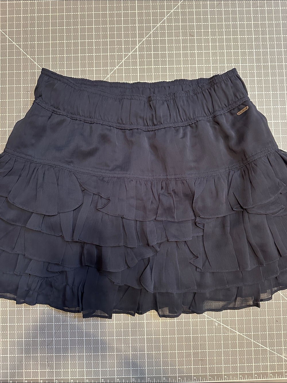 Women's Navy Tiered Ruffle Skirt